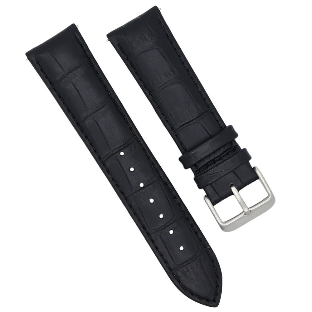 Black Genuine Leather Watch Replacement Band Quick Release 22mm 24mm